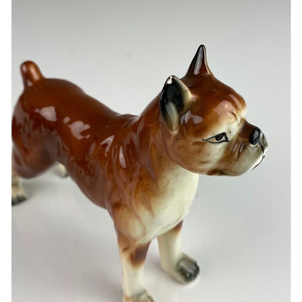 Vtg Dog Assortment Figurines (4) Border Collie Boxer Cocker Spaniel Schnauzer BU - Picture 6 of 12